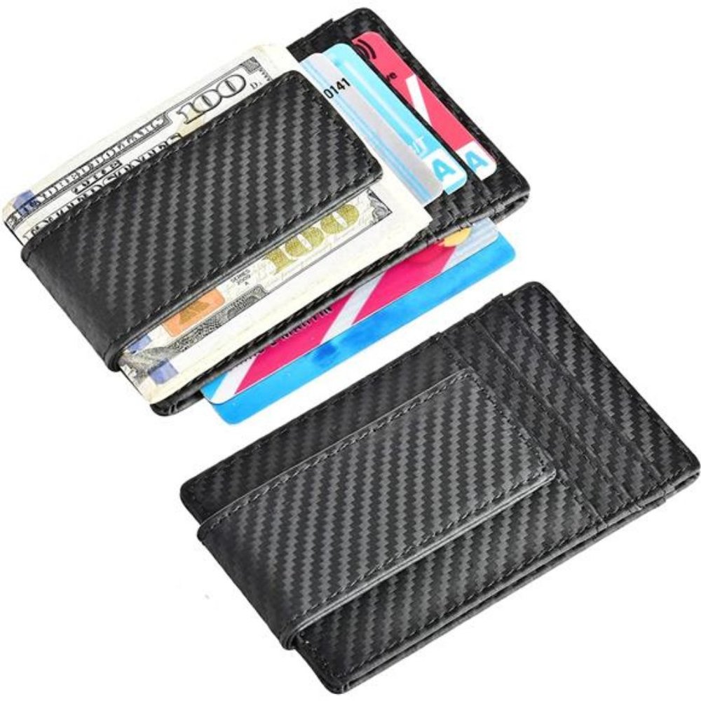 Money Clip, Front Pocket Wallet, Leather RFID Blocking Strong Magnet thin Wallet